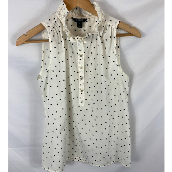 J. Crew Natasha Button Down Blouse in Polka Dot size 2 - Picture 2 of 5
